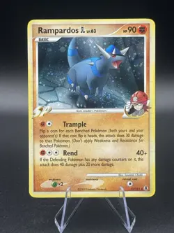 LP+ Rampardos GL 11/111 Holo Rare Rising Rivals Pokemon 2009 Suwama Chiaki Swirl - Image 1