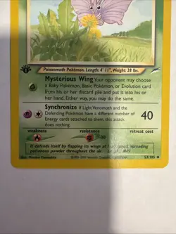 Light Venomoth 53/105 Uncommon Neo Destiny Pokemon 1st Edition LP - Image 3