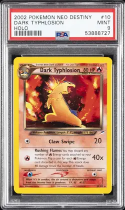 2002 POKEMON NEO DESTINY #10 DARK TYPHLOSION-HOLO PSA 9 - Image 1