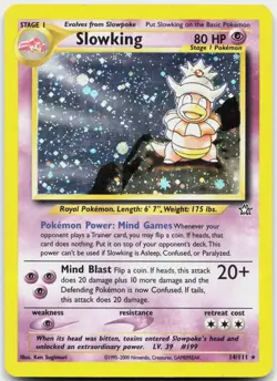 Slowking 14/111 Rare Neo Genesis Pokemon Unlimited Holo Moderately Played - Image 1