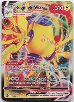 Regieleki VMAX 058/195 Holo VMAX Rare Silver Tempest Near Mint j - Image 1