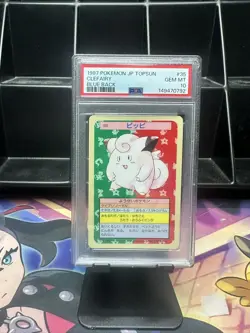 1997 POKEMON JAPANESE TOPSUN BLUE BACK #35 Clefairy PSA 10 and Mankey PSA 10 - Image 1