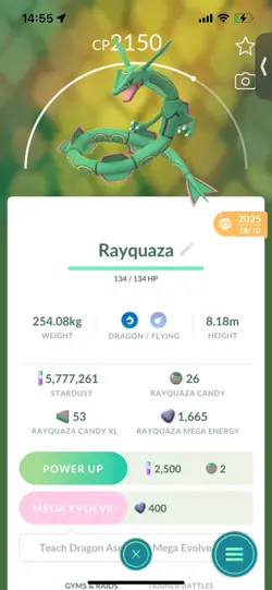 Pokemon Go Legendary Rayquaza ( Normal ) - Image 1