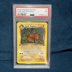 2000 Pokemon Team Rocket 1st Edition Dark Dugtrio - Holo PSA 7 NM #6 - Image 1