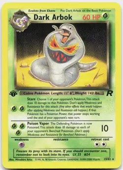 Dark Arbok 19/82 Rare Team Rocket Pokemon 1st Edition Lightly Played - Image 1