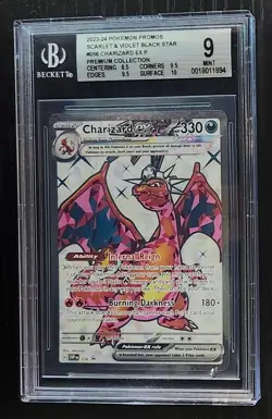 2023-24 Pokemon Promos Scarlet Violet Black Star Charizard EX Premium BGS 9 #056 - Image 1