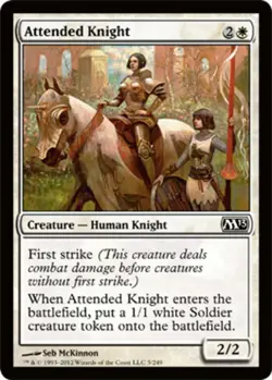 Attended Knight - Magic 2013 (M13) #5/249 MTG Magic The Gathering - Image 1