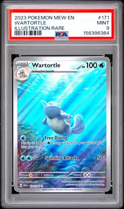 2023 POKEMON MEW EN-151 ILLUSTRATION RARE #171 WARTORTLE PSA 9 - Image 1