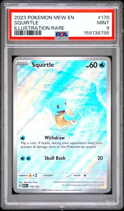 2023 POKEMON MEW EN-151 ILLUSTRATION RARE #170 SQUIRTLE PSA 9 - Image 1