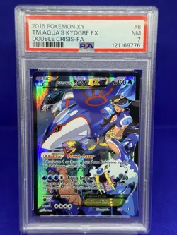 2015 Pokemon XY Team Aqua’s Kyogre EX Double Crisis Full Art #6 PSA 7 NM - Image 1