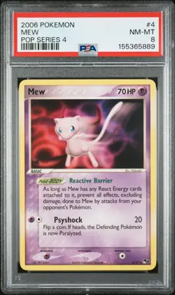 2006 POKEMON POP SERIES 4 MEW #4 PSA 8 - Image 1