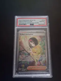 2023 POKEMON MEW EN-151 SPECIAL ILLUSTRATION RARE #203 ERIKA'S INVITATION PSA 10 - Image 1