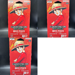 One Piece OP13 Carrying on His Will Sleeved Booster Pack Lot Of 3 Packs Sealed - Image 1