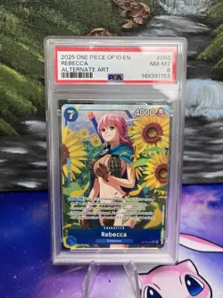 2025 ONE PIECE OP 10 EN REBECCA ALTERNATE ART #058 PSA NM-MT 8 - Image 1