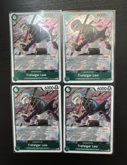 4x Playset - NM One Piece Card Game OP-13 OP13-031 Trafalgar Law Green - Image 1