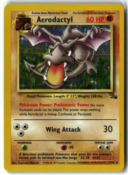 1999 Aerodactyl ⭐ 1/62 Unlimited Holo Rare WOTC Vintage Fossil Pokemon NM/LP - Image 1
