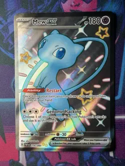 Pokemon TCG Mew EX 216/091 Paldean Fates Full Art Shiny Ultra Rare NM Condition - Image 1