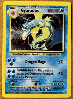 Pokemon TCG Gyarados Base Set 6/102 Holo Rare Unlimited (NM) - Image 1