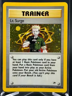 Pokemon Card - Gym Heroes 17/132 - LT. SURGE (holo-foil) - NP MINT! - Image 2
