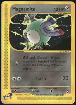 Magnemite 52/147 Uncommon Aquapolis Pokemon Moderately Played - Image 1