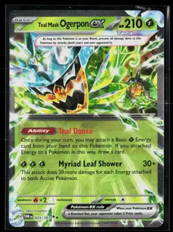 Teal Mask Ogerpon ex 025/167 Double Rare Twilight Masquerade Pokemon NM - Image 1