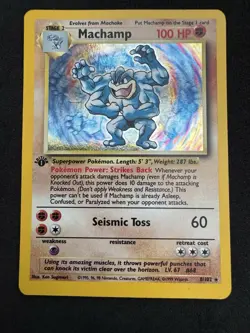 machamp 8/102 1st edition Base Set holo LP Pokemon - Image 1