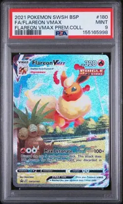 PSA 9 Flareon Vmax SWSH180 Pokemon Black Star Promo 180 Premium Collection - Image 1