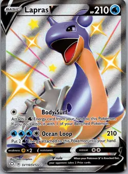 LAPRAS V SV110/SV122 HOLO V RARE SHINING FATES SHINY VAULT POKEMON NM - Image 1