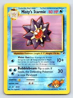 Misty's Starmie 56/132 Uncommon Gym Heroes Pokemon Unlimited Lightly Played - Image 1
