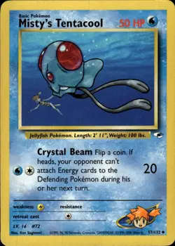 Pokemon Gym Heroes #057/132 Misty's Tentacool (57) Uncommon Lightly played - Image 1
