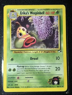 Erika's Weepinbell 48/132 Uncommon Pokemon Gym Heroes Unlimited - Image 1