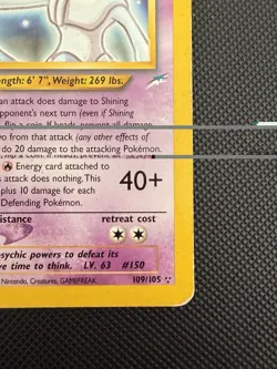 2002 Pokemon Neo Destiny Shining Mewtwo Holo #109/105 - Image 5