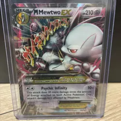 ULTRA RARE Mega M Mewtwo EX 64/162 XY Breakthrough Pokemon TCG Holo Foil - LP - Image 1