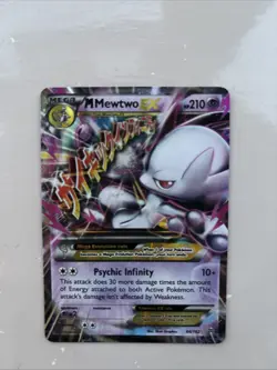 Pokemon M Mega Mewtwo EX Ultra Rare Holo TCG Card 64/162 XY Breakthrough - Image 1