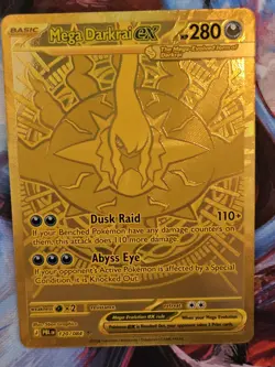 Pokemon TCG Mega Darkrai Ex 120/84 Hyper Rare Gold Card Pitch Black - Image 1