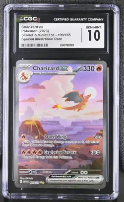 Charizard ex 199/165 Sv: Scarlet & Violet 151 Holo - CGC 10 Gem Mint - Image 1