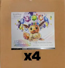 Prismatic Evolutions Pokemon Center ETB (Exclusive) Case - Sealed x4 - Image 1