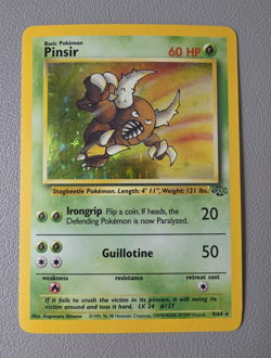 Pokemon TCG Pinsir 9/64 Jungle Unlimited Holo Rare 1999 WOTC Vintage - LP - Image 1