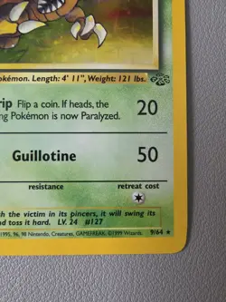 Pokemon TCG Pinsir 9/64 Jungle Unlimited Holo Rare 1999 WOTC Vintage - LP - Image 4