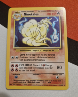 Pokemon TCG Ninetales 12/102 Base Set Holo Rare 1999 English WOTC 80 HP - Image 1