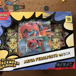 Pokemon TCG Mega Evolution Ascended Heroes Mega Feraligatr ex Box -Factory Seal - Image 1