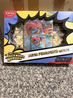 Pokemon TCG Mega Feraligatr EX Box - Mega Evolution Ascended Heroes - Image 1