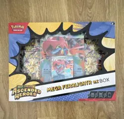 Pokemon TCG Mega Evolution Ascended Heroes Box Mega Feraligatr ex 5 Cards 2024 - Image 1