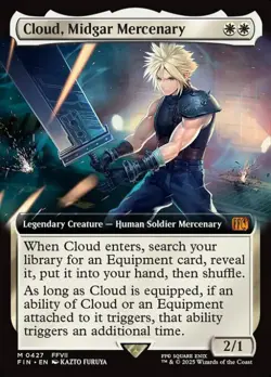 MtG Final Fantasy Mythic Rare Cloud Midgar Mercenary #427 [Extended Art FOIL] - Image 1