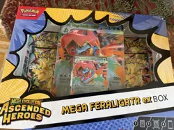 Pokemon TCG Mega Evolution—Ascended Heroes Mega Feraligatr ex Box 4 Packs - Image 1