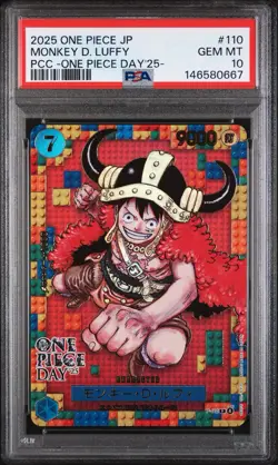 PSA 10 One Piece Card Monkey D. Luffy P-110 ONE PIECE DAY 25 Japanese - Image 1