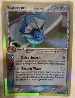 Vaporeon 18/113 Delta Species Holographic Pokemon Card Fermi Bubbles Grading C+ - Image 2