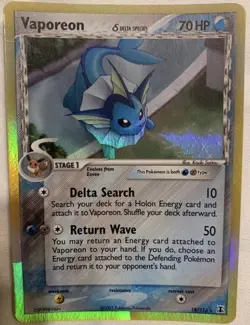 Vaporeon 18/113 Delta Species Holographic Pokemon Card Fermi Bubbles Grading C+ - Image 3