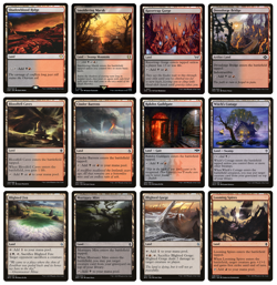 MTG - 12 x Different Black & Red Rakdos Lands for COMMANDER deck building - LP+ - Image 1