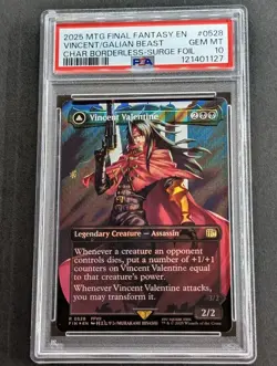 PSA10 MTG Final Fantasy VII Vincent Valentine Surge Foil English Card - Image 1